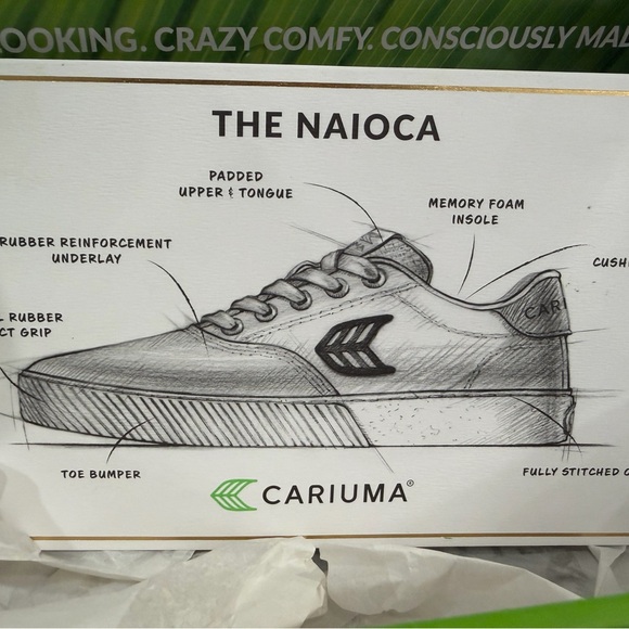 Cariuma Naioca Skate Gum Vintage White Canvas Women’s Sneaker - Picture 5 of 6